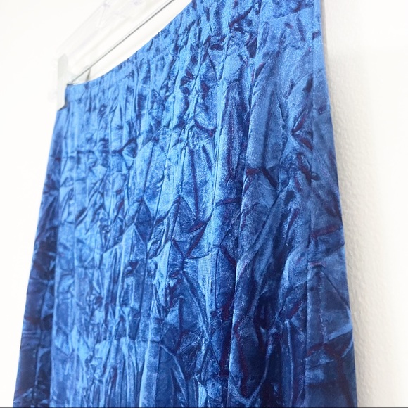 Limited Too Y2K Girls Blue Velvet Maxi Skirt Stretchy Fit Size 14 - Picture 4 of 10